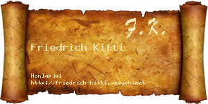 Friedrich Kitti névjegykártya